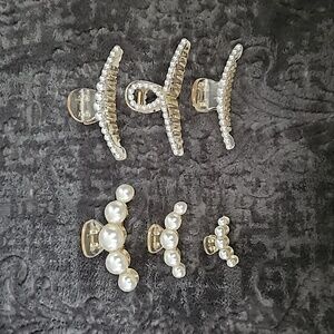 Pearl hair clips 6 piece set